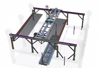 Carroponte per trasporto reti mediante elettromagneti