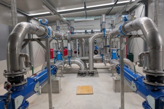 Sala tecnica con sistema di pompaggio