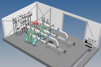 Technikraum mit Pumpensystem