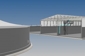 Lagergraben mit Gärrest-Trennsystem